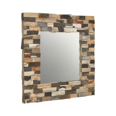 Ripley Square Tile Mosaic Effect Wall Mirror In Multi-Colour Frame