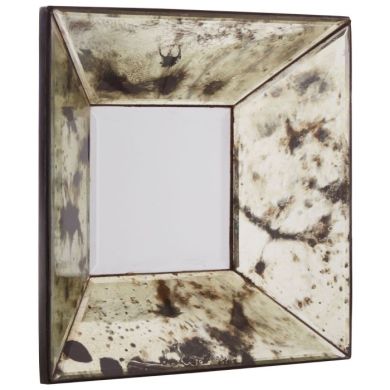 Rusper Bevelled Speckle Wall Mirror In Antique Silver Frame