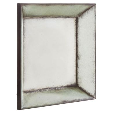 Rusper Square Bevelled Wall Mirror In Antique Silver Frame