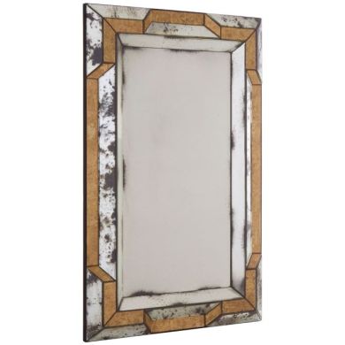 Rusper 3D Wall Mirror In Antique Silver And Gold Frame
