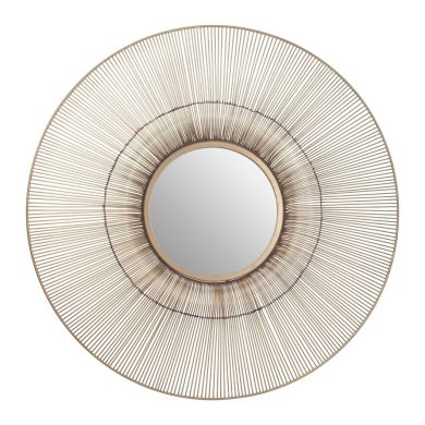 Templar Wall Bedroom Mirror In Gold Frame Fluted Effect