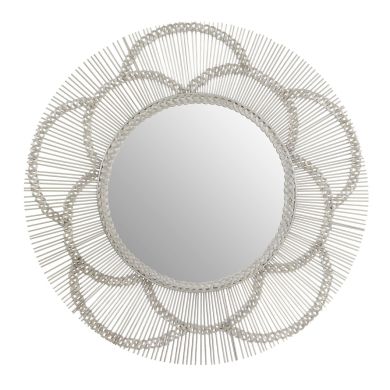 Templar Wall Bedroom Mirror In Silver Frame Floral Effect