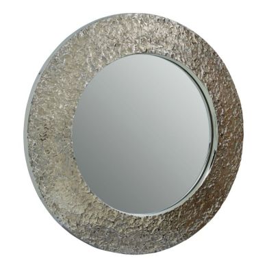 Arica Round Wall Mirror In Nickel Aluminium Frame