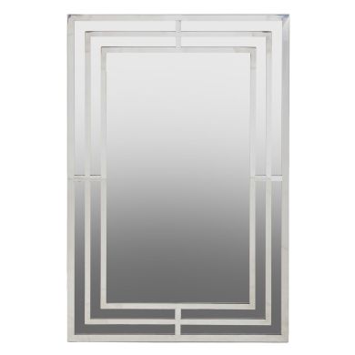 Avelino Rectangular Wall Bedroom Mirror With Silver Frame