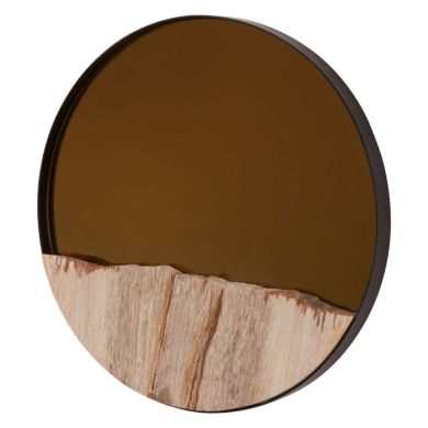 Ripley Small Round Wall Mirror In Black Metal Frame