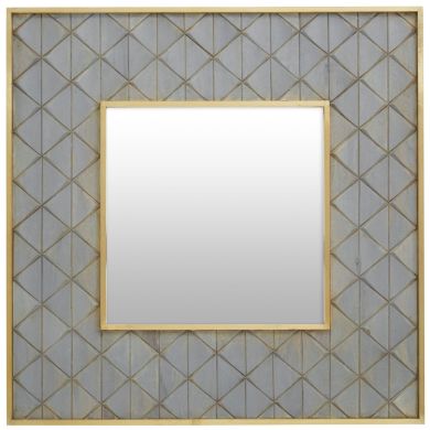 Siro Wall Mirror With Grey Wooden Frame