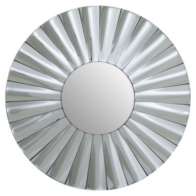 Jade Round Wall Mirror In Silver Frame