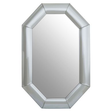 Josie Octagon Wall Mirror In Silver Frame