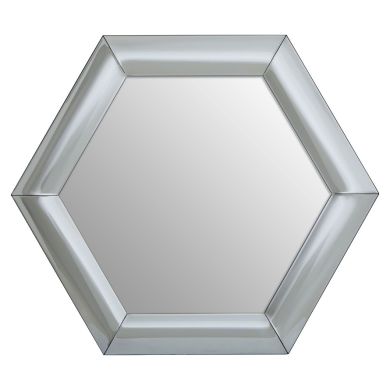 Josie Hexagon Wall Mirror In Silver Frame