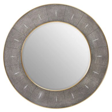 Deruta Wall Mirror With Grey Shagreen Wooden Frame