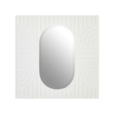 Danta Wall Mirror With Off White Wooden Frame
