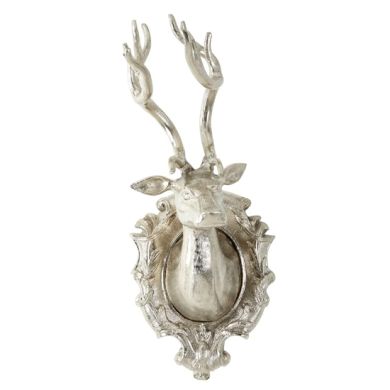Stella Wall Mounted Aluminium Stag In Silver