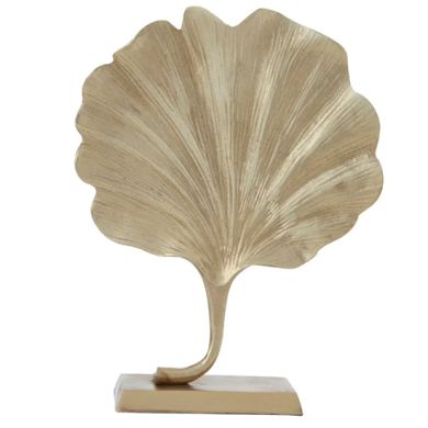 Prato Cast Aluminium Ginkgo Leaf Sculpture In Gold