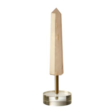 Bowerbird Large Stone Obelisk Sculpture In Silver And Gold