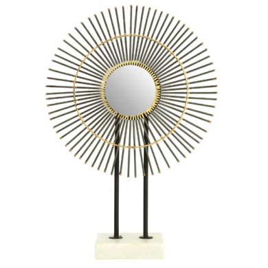 Mirano Large Metal Quill Sculpture In Gold With White Marble Base