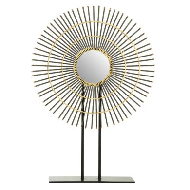 Mirano Small Metal Quill Sculpture In Gold With White Marble Base