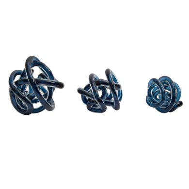 Knot Decor Glass Ornament In Blue