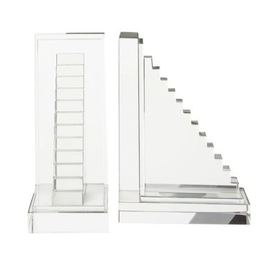 Carrie Glass Set Of 2 Stair Bookends In Clear