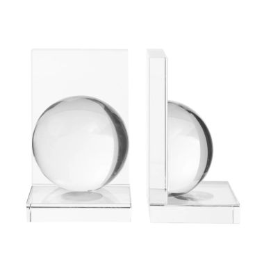 Carrie Glass Set Of 2 Bubble Bookends In Clear