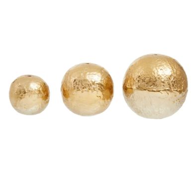 Dion Aluminium Set Of 3 Deco Balls In Gold