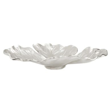 Hampstead Large Aluminium Leaf Dish In Nickel