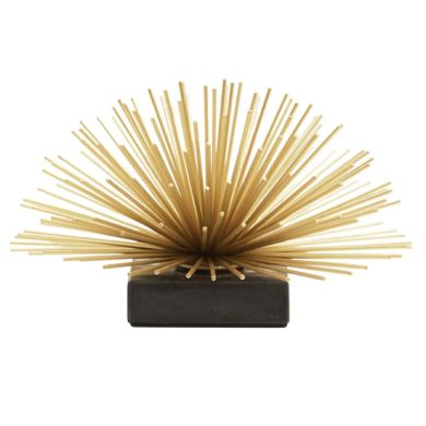 Mirano Metal Starburst Sculpture In Gold With Black Marble Base