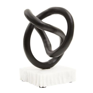 Mirano Metal Knot Sculpture In Matt Black