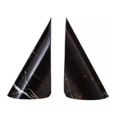 Salmo Marble Set Of 2 Bookends In Black