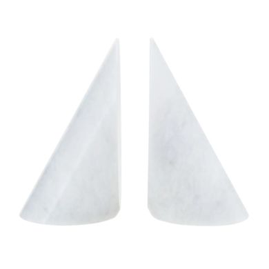 Salmo Marble Set Of 2 Bookends In White
