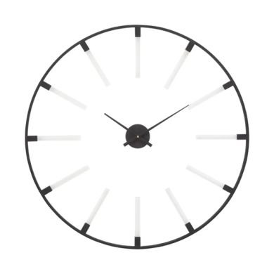 Beauly Round Metal Wall Clock In Black
