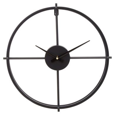 Kent Round Wall Clock In Black Metal Frame