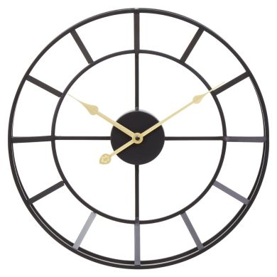 Kent Small Wall Clock In Black Frame And Gold