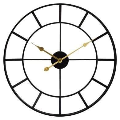 Kent Large Wall Clock In Black Frame And Gold