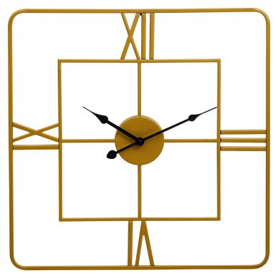 Kent Square Wall Clock With Gold Metal Frame