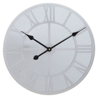 Kent Round Wall Clock In Mirrored And Silver