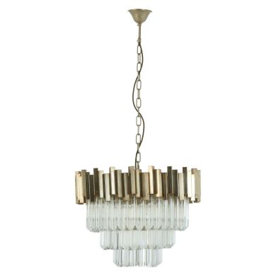 Lustra Small Clear Glass Chandelier Ceiling Light In Silver