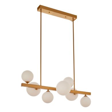 Abira 7 Glass Shades Ceiling Pendant Light In Warm Bronze