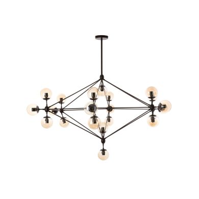 Abira 21 Glass Shades Ceiling Pendant Light In Matt Black