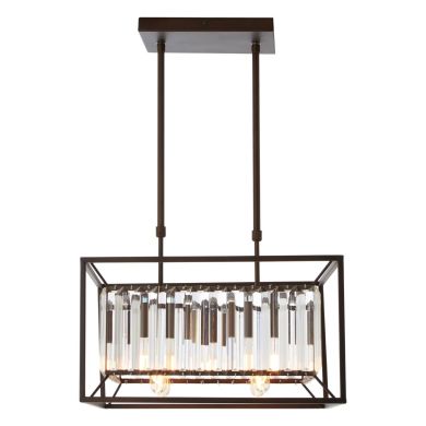 Akiko 4 Glass Shades Ceiling Pendant Light In Matt Black