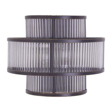 Salasco Fluted Pattern 3 Tier Wall Light In Antique Black