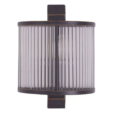 Salasco Ribbed Pattern Wall Light In Antique Black