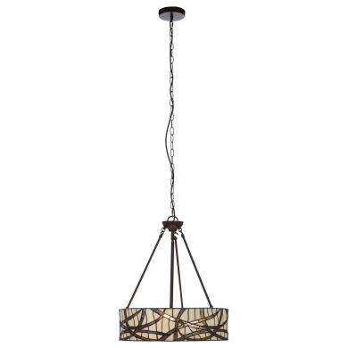 Waldorf Branch Glass Ceiling Pendant Light In Bronze