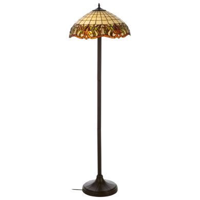 Wisteria Tiffany Glass Floor Lamp In Bronze With Resin Base