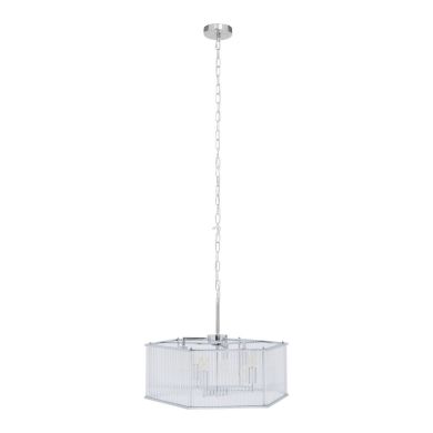 Lerci Hexagonal 6 Glass Shades Ceiling Pendant Light In Chrome