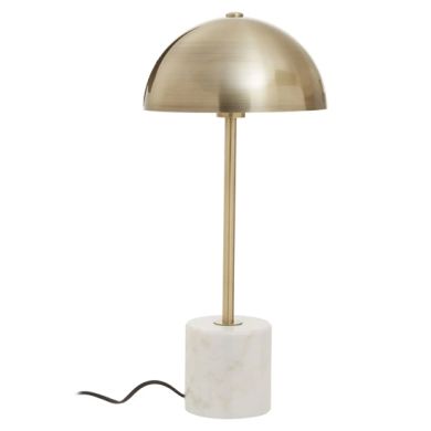 Murdoch Gold Metal Shade Table Lamp With White Marble Base