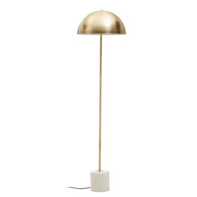 Murdoch Gold Metal Shade Floor Lamp With White Marble Base