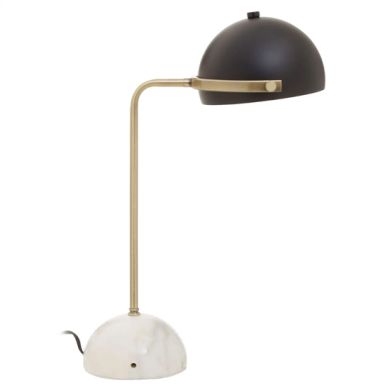 Murdoch Black Metal Table Lamp With White Marble Base