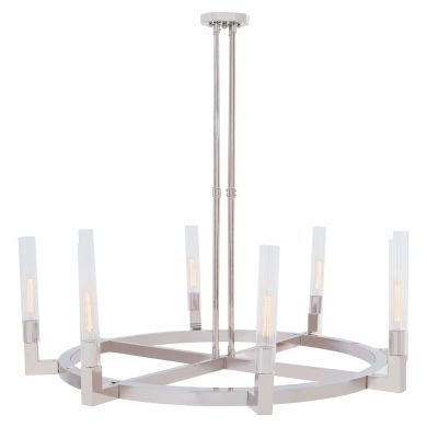 Alexis Round Fluted Effect Glass Shades Ceiling Pendant Light In Nickel