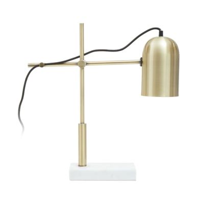 Equipoise Gold Shade Table Lamp With And White Marble Base