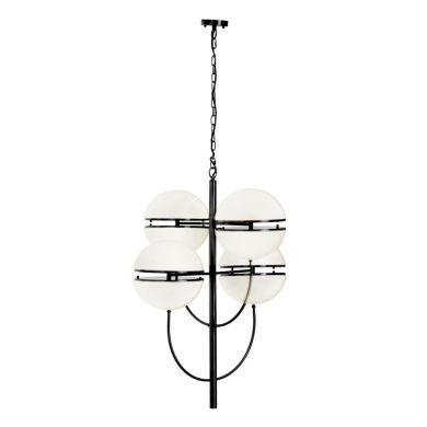 Abira Four Ball Ceiling Pendant Light In Black
